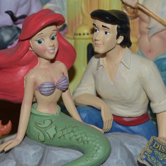 Enesco Jim Shore Disney Traditions Little Mermaid Shell Scene Ariel Eric Statue - Picture 2 of 10